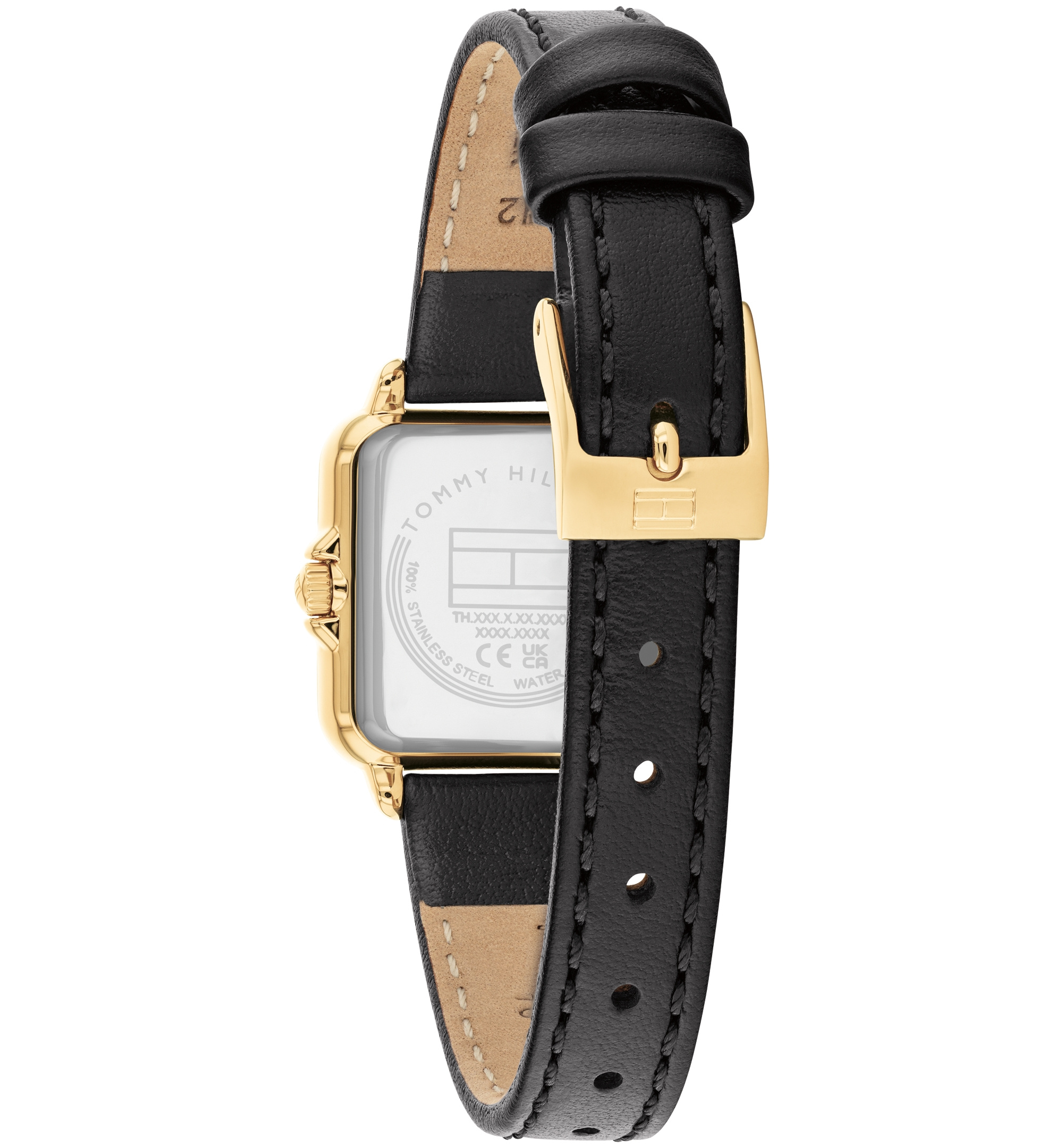 Tommy Hilfiger Women's Quartz Black Leather Strap Watch, 22.5mm - Black