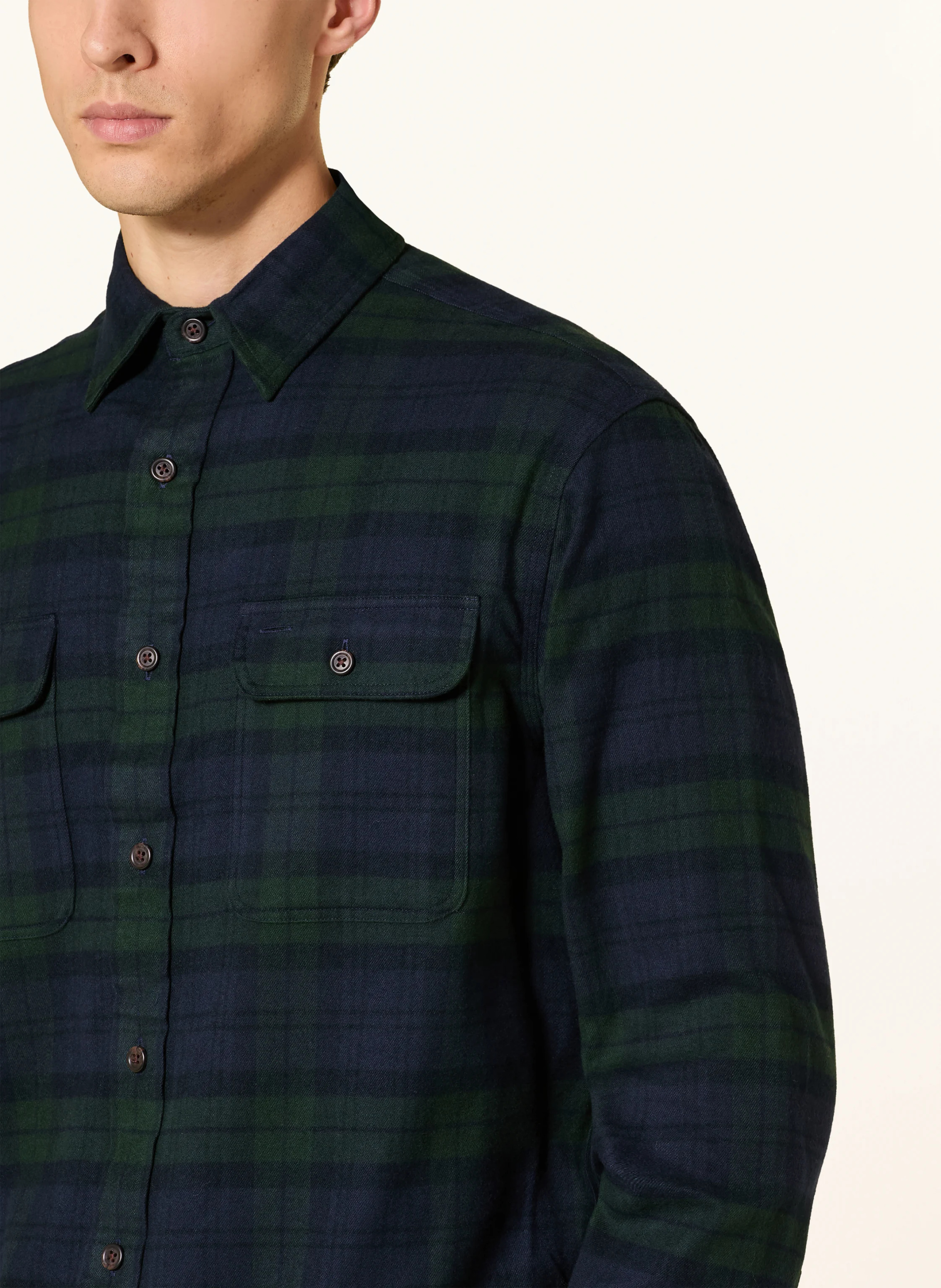 POLO RALPH LAUREN Flanellhemd Classic Fit – DUNKELGRÜN / DUNKELBLAU