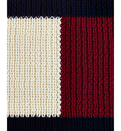 Tommy Hilfiger Rib Knit Flag Novelty Decorative Pillow, 11" x 18" - Core Navy, Red, White