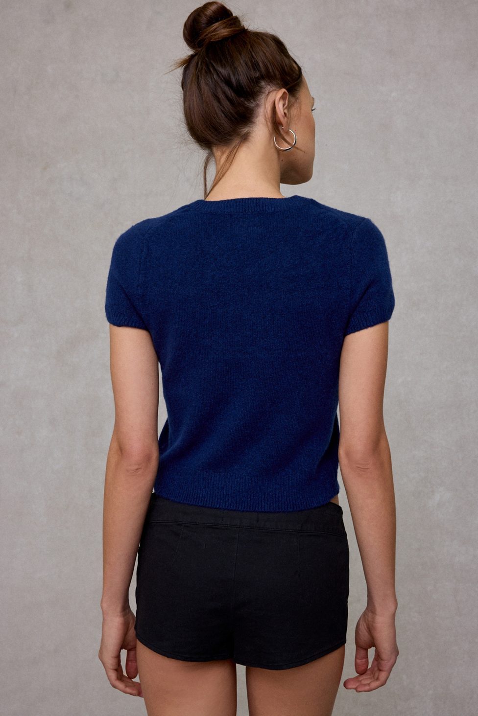 BDG So Soft Short Sleeve Sweater - Navy