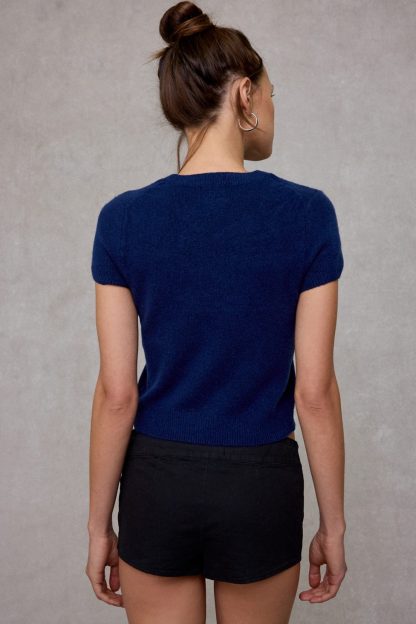 BDG So Soft Short Sleeve Sweater - Navy