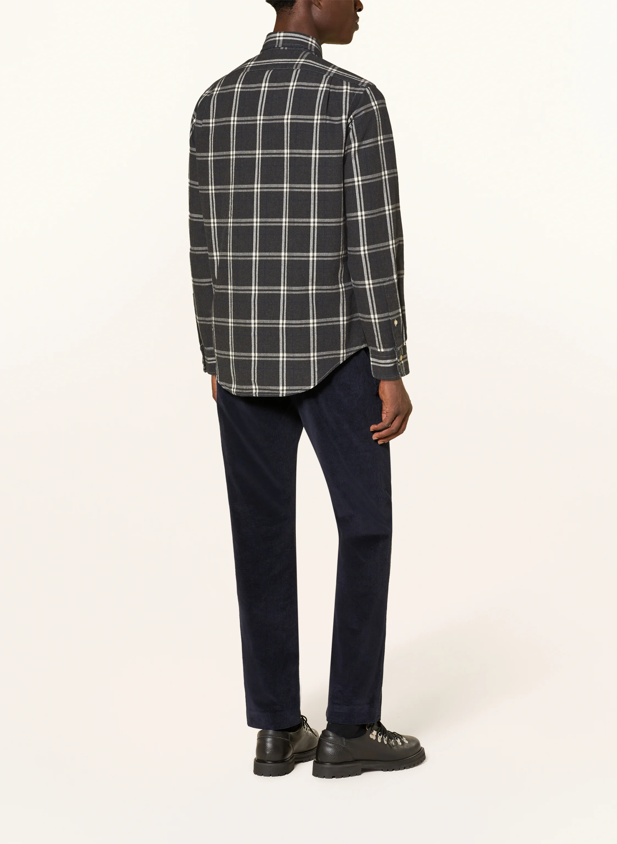 POLO RALPH LAUREN Flanellhemd Custom Fit – DUNKELGRAU / DUNKELBLAU / WEISS