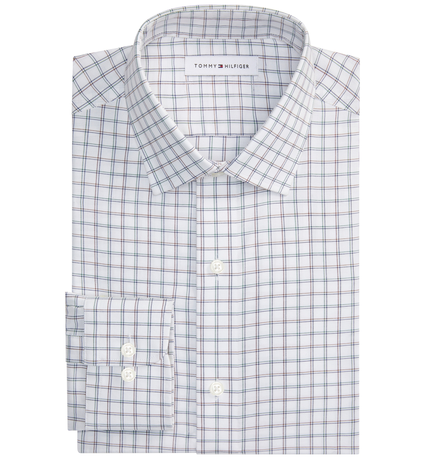 Tommy Hilfiger Men's TH Flex Slim-Fit Spread-Collar Dress Shirt - Blue