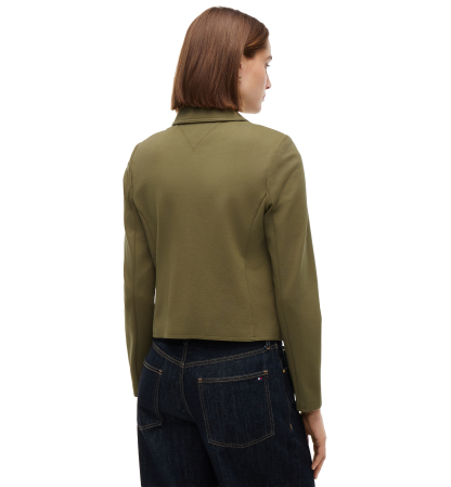 Tommy Hilfiger Women's Ponte Knit Band Collar Jacket - Utility Olive