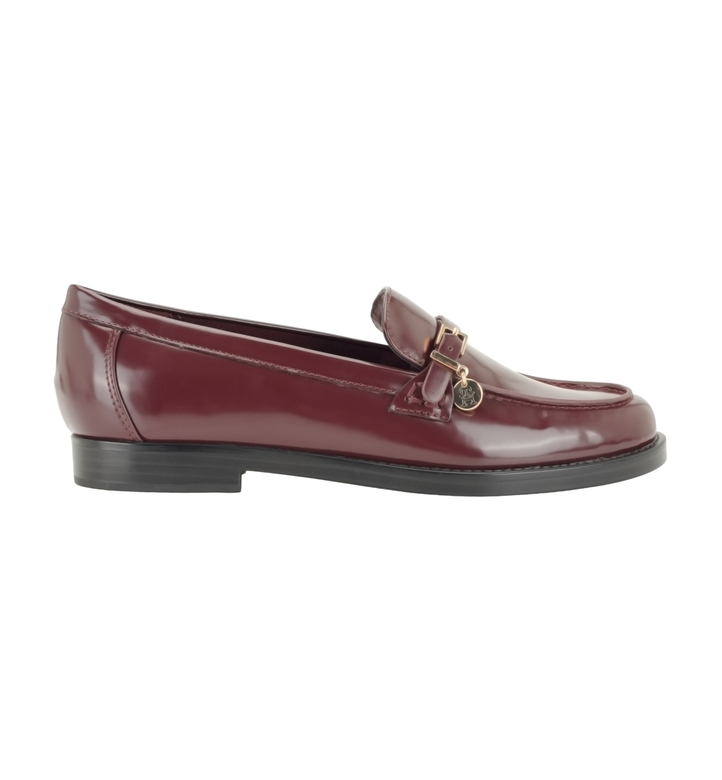 Tommy Hilfiger Women's Maxline Charm Buckle Strap Slip-On Dress Loafers - Dark Red Patent