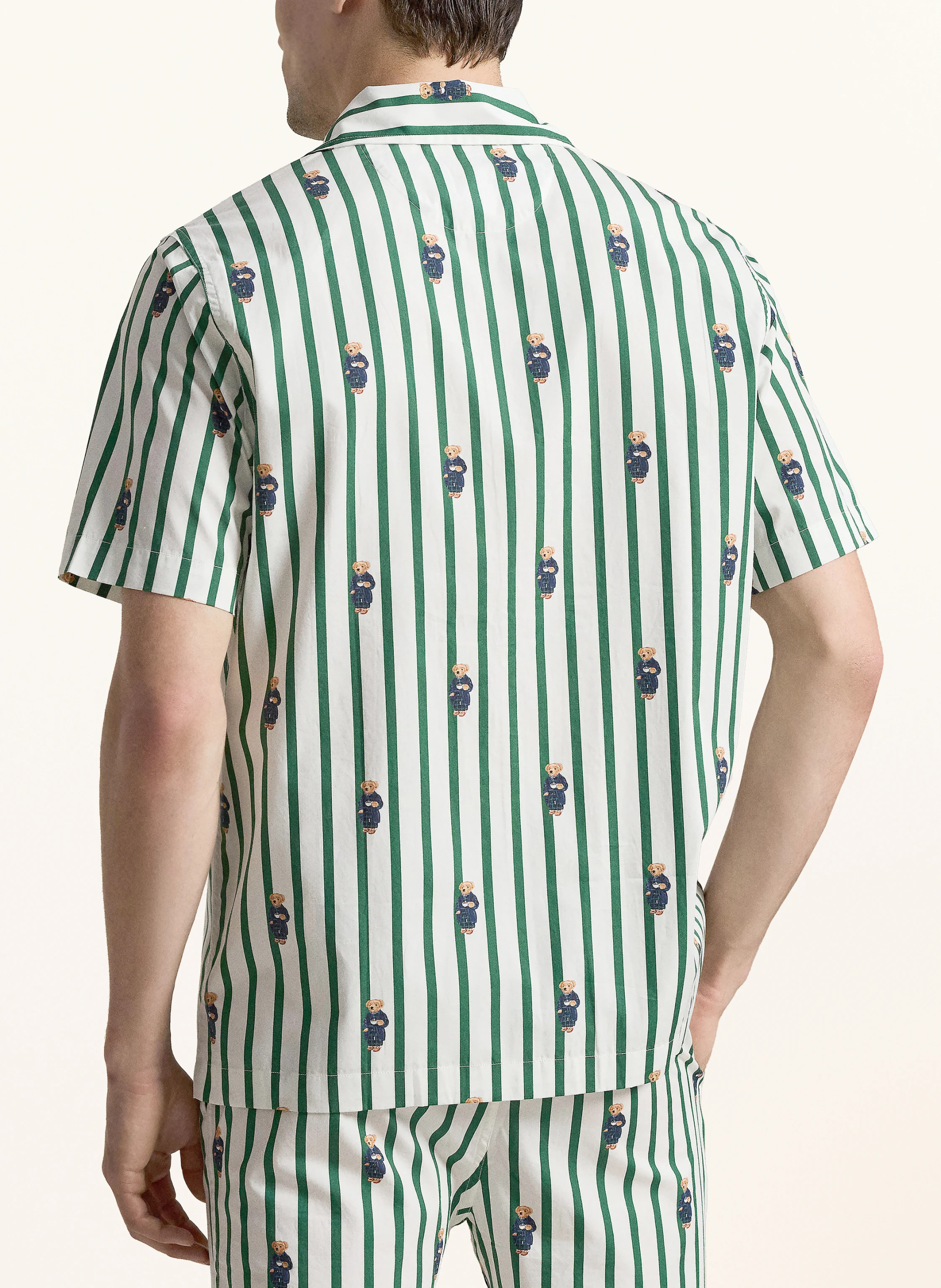 POLO RALPH LAUREN Schlafshirt – GRÜN / WEISS