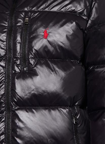 POLO RALPH LAUREN Daunenjacke mit abnehmbarer Kapuze – SCHWARZ