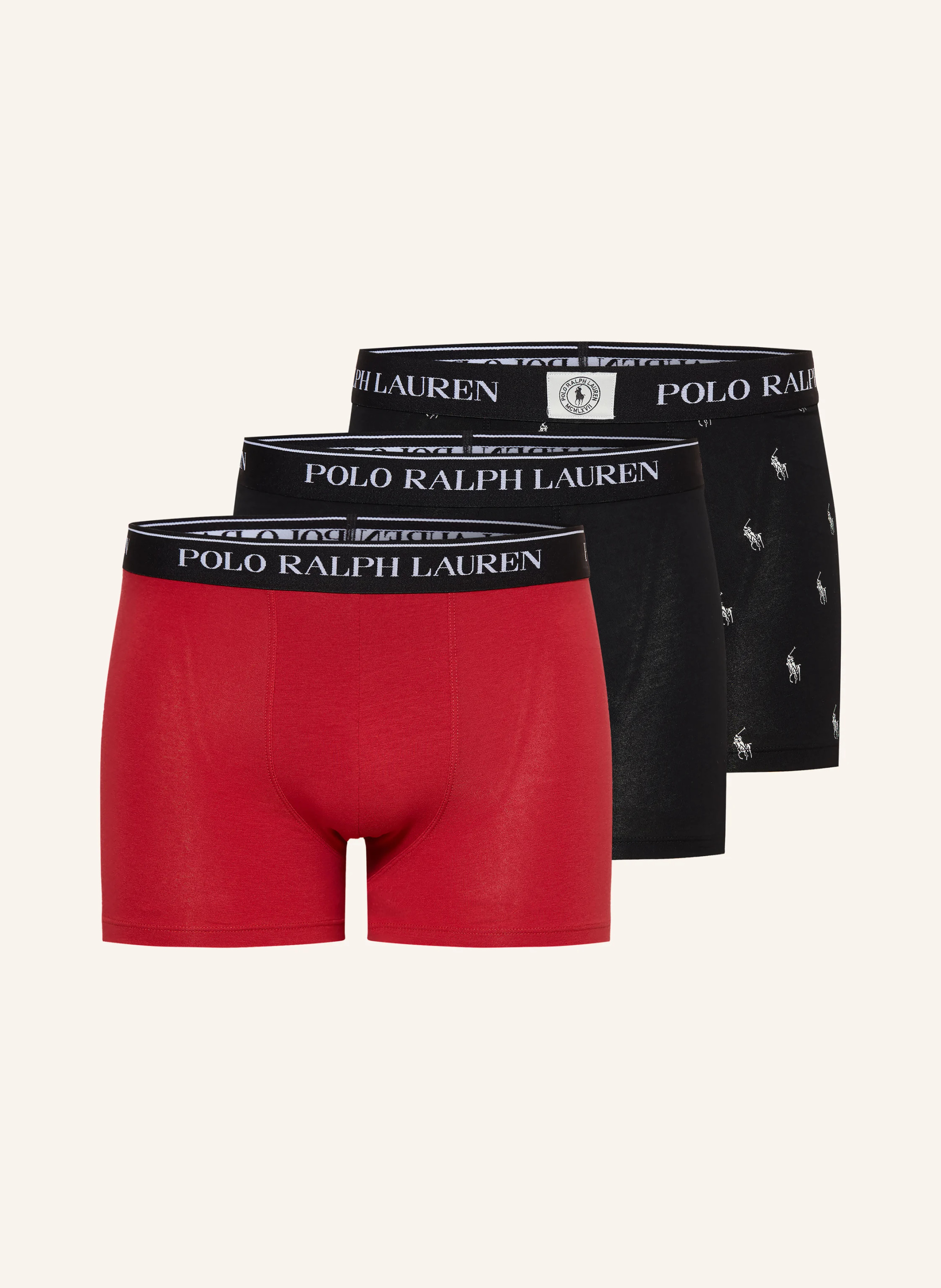 POLO RALPH LAUREN 3er-Pack Boxershorts – ROT / DUNKELBLAU / SCHWARZ