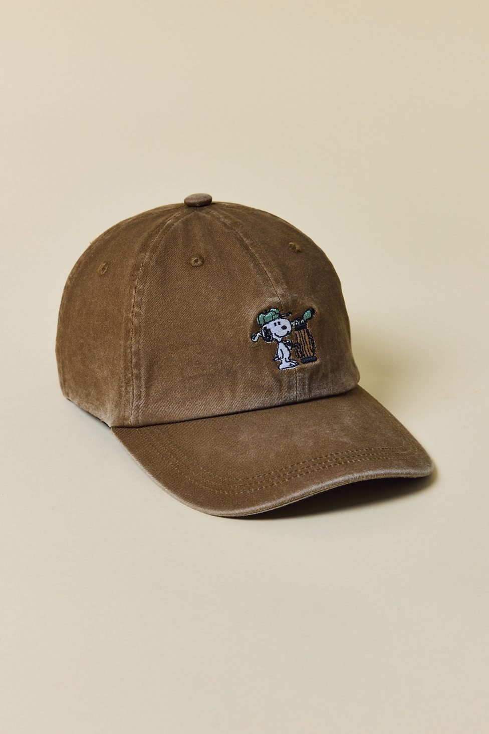 Peanuts Snoopy Embroidered Icon Washed Dad Hat - Bronze