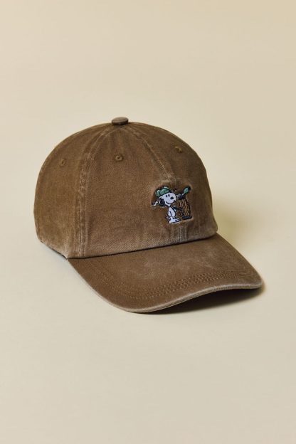 Peanuts Snoopy Embroidered Icon Washed Dad Hat - Bronze