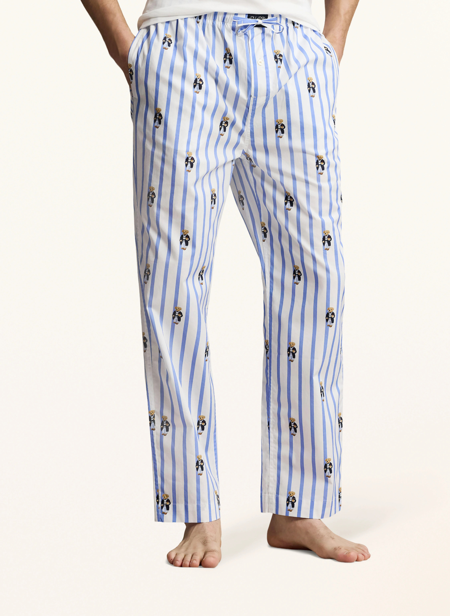 POLO RALPH LAUREN Schlafhose – WEISS / BLAU