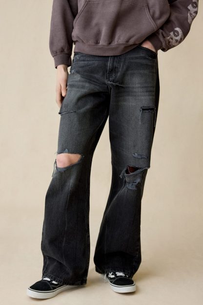BDG Nitro Destructed Baggy Fit Jeans - Charcoal