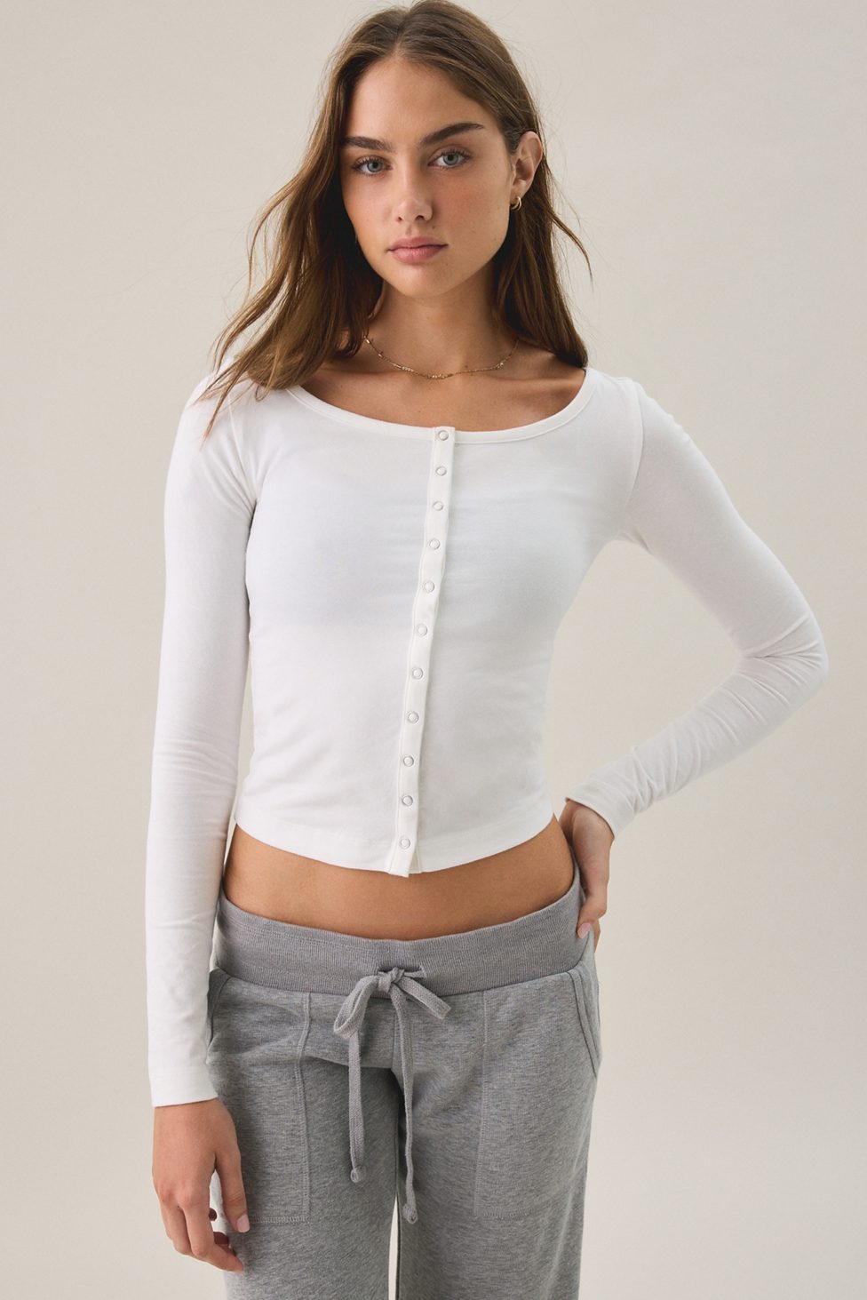 Out From Under Bec Fitted Cardigan - White