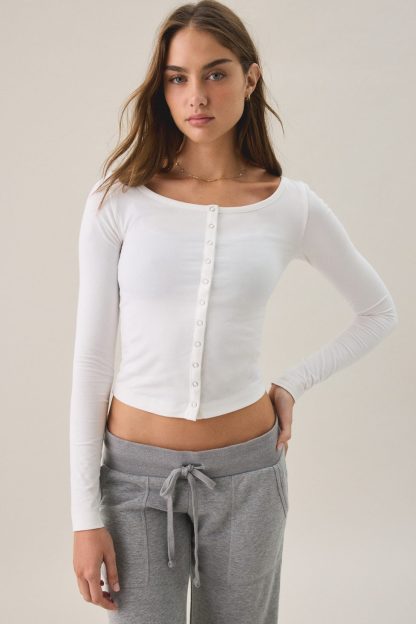 Out From Under Bec Fitted Cardigan - White