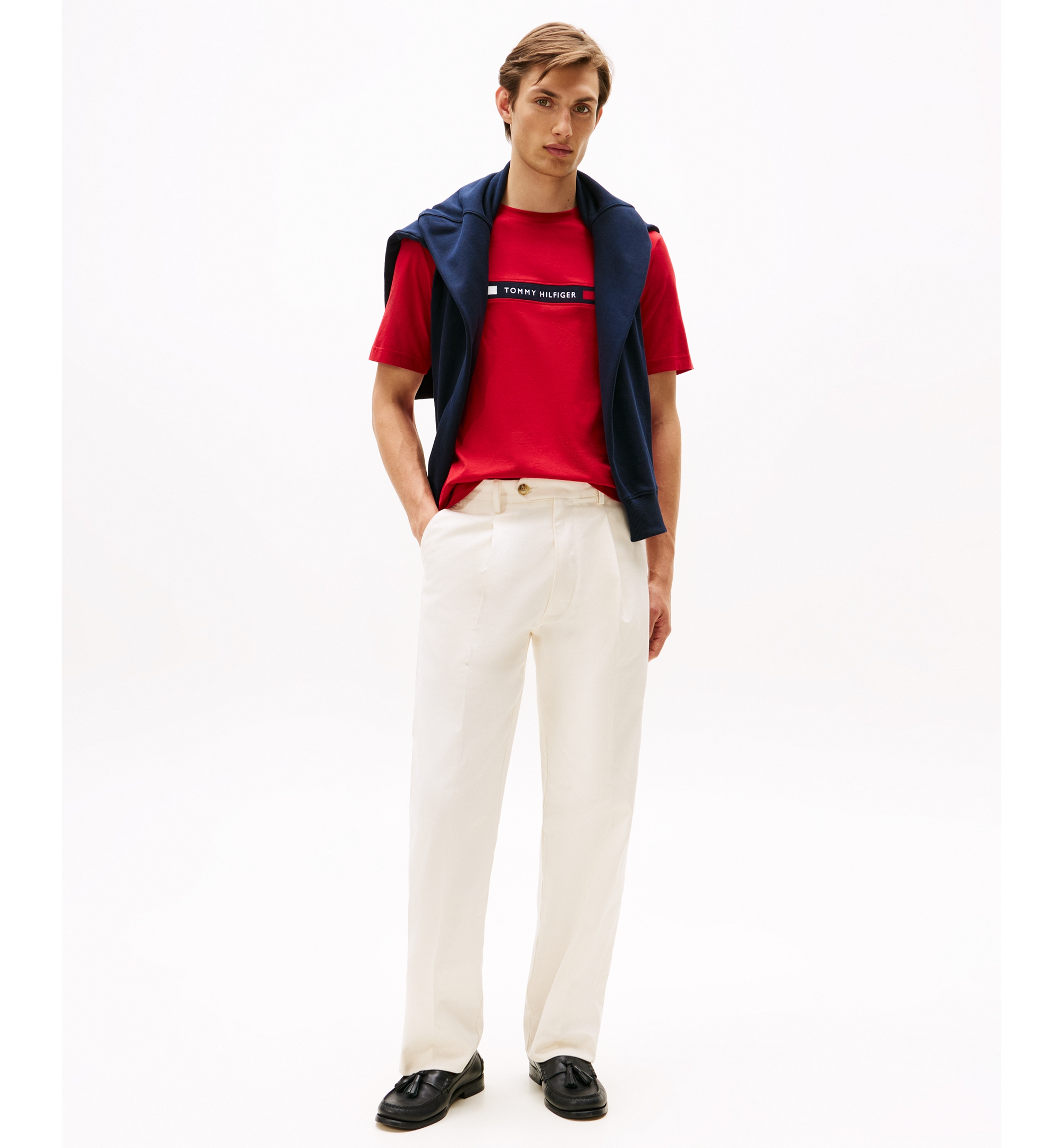 Tommy Hilfiger Men's Chest Insert Logo T-Shirt - Medium Red