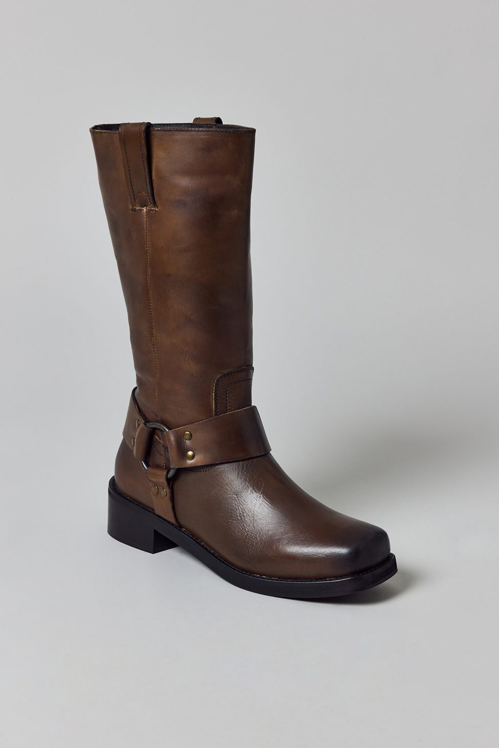 UO Moto Harness Boots - Brown Distressed