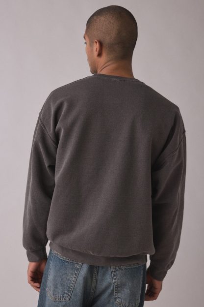 Wyoming Bison Graphic Crew Neck Sweatshirt - Brown