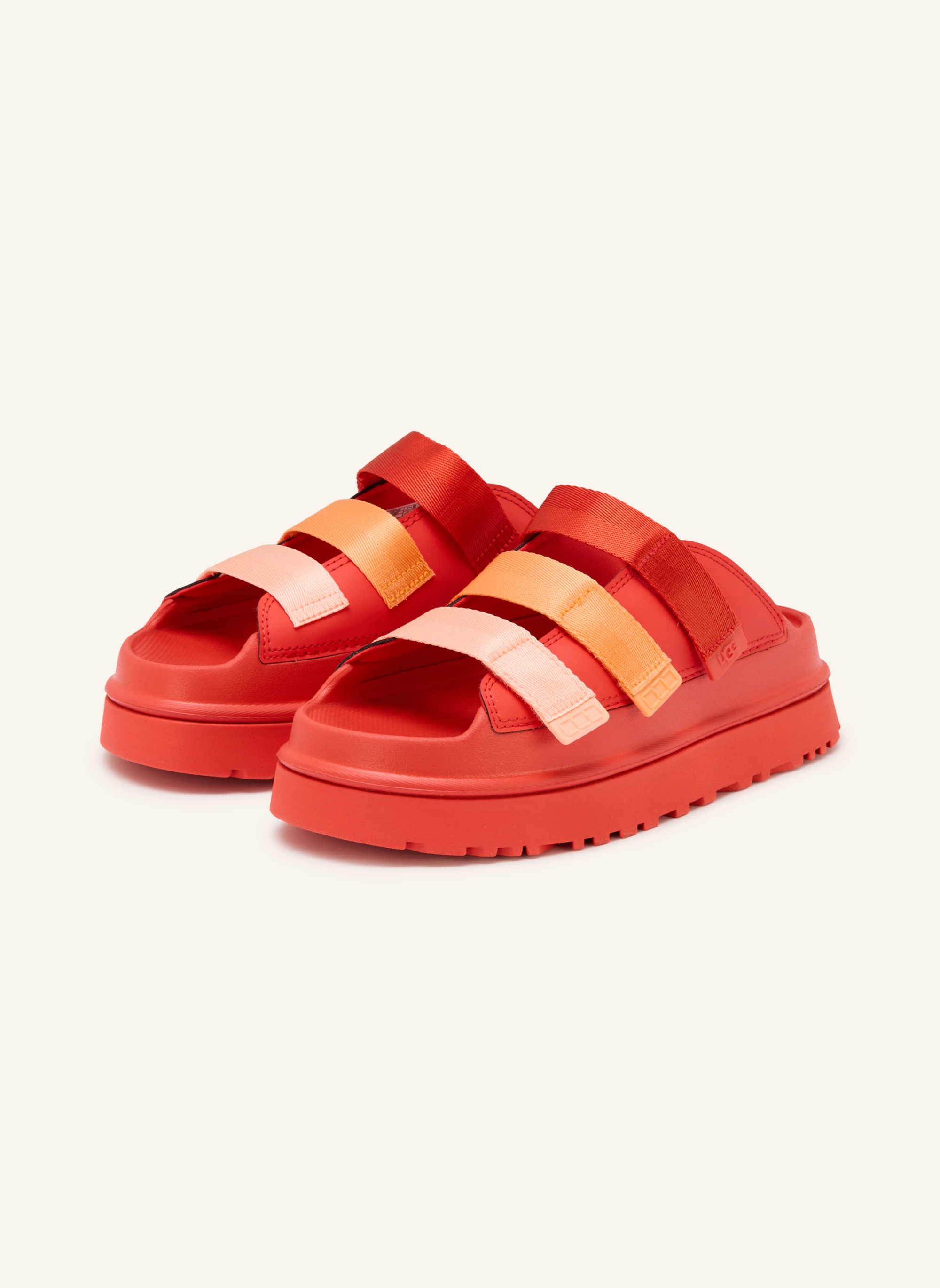 UGG Plateau-Pantoletten GOLDENGLOW – ROT / LACHS / HELLORANGE