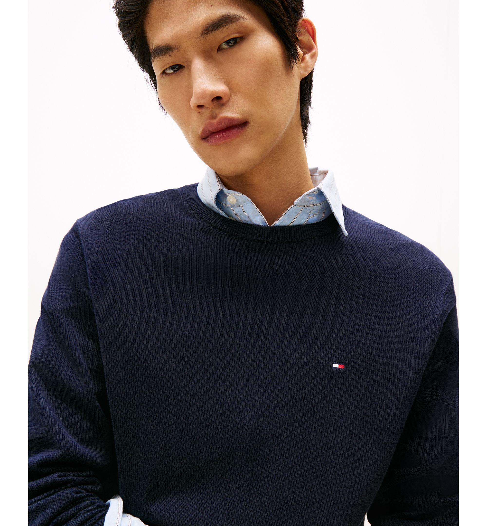 Tommy Hilfiger Men's Essential Cotton Crewneck Sweater - Desert Sky