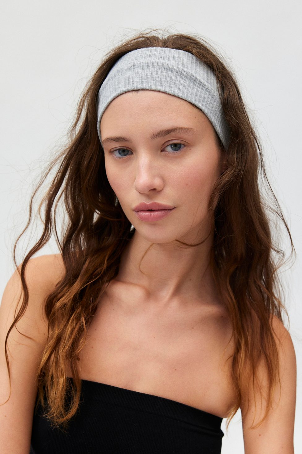 Ribbed Soft Headband - Heather Grey