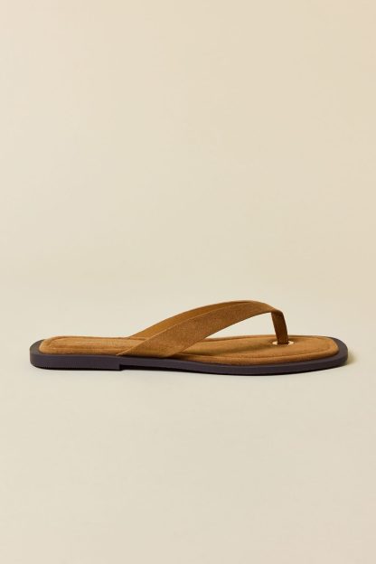 UO Sabrina Suede Thong Sandals - Tan