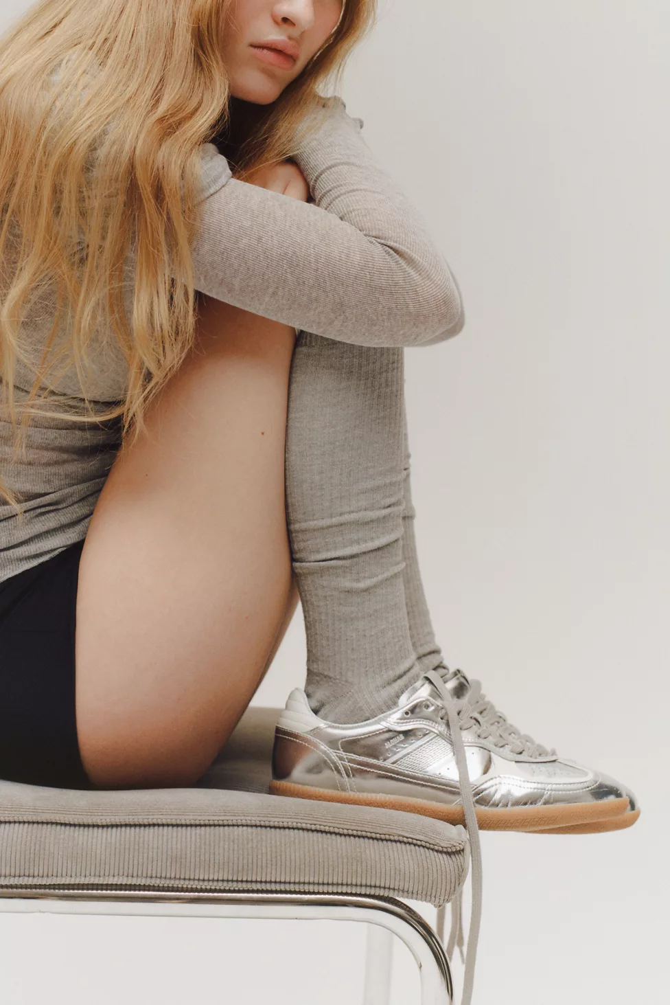 ALOHAS tb. 490 Leather Sneakers - Rife Shimmer Silver Cream