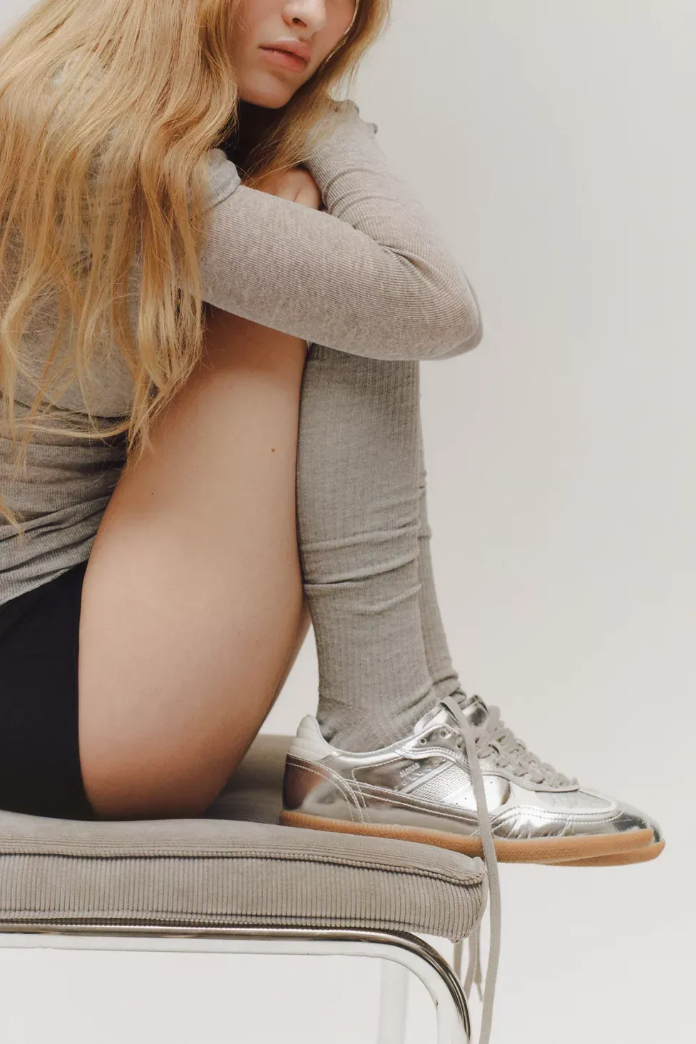ALOHAS tb. 490 Leather Sneakers - Rife Shimmer Silver Cream