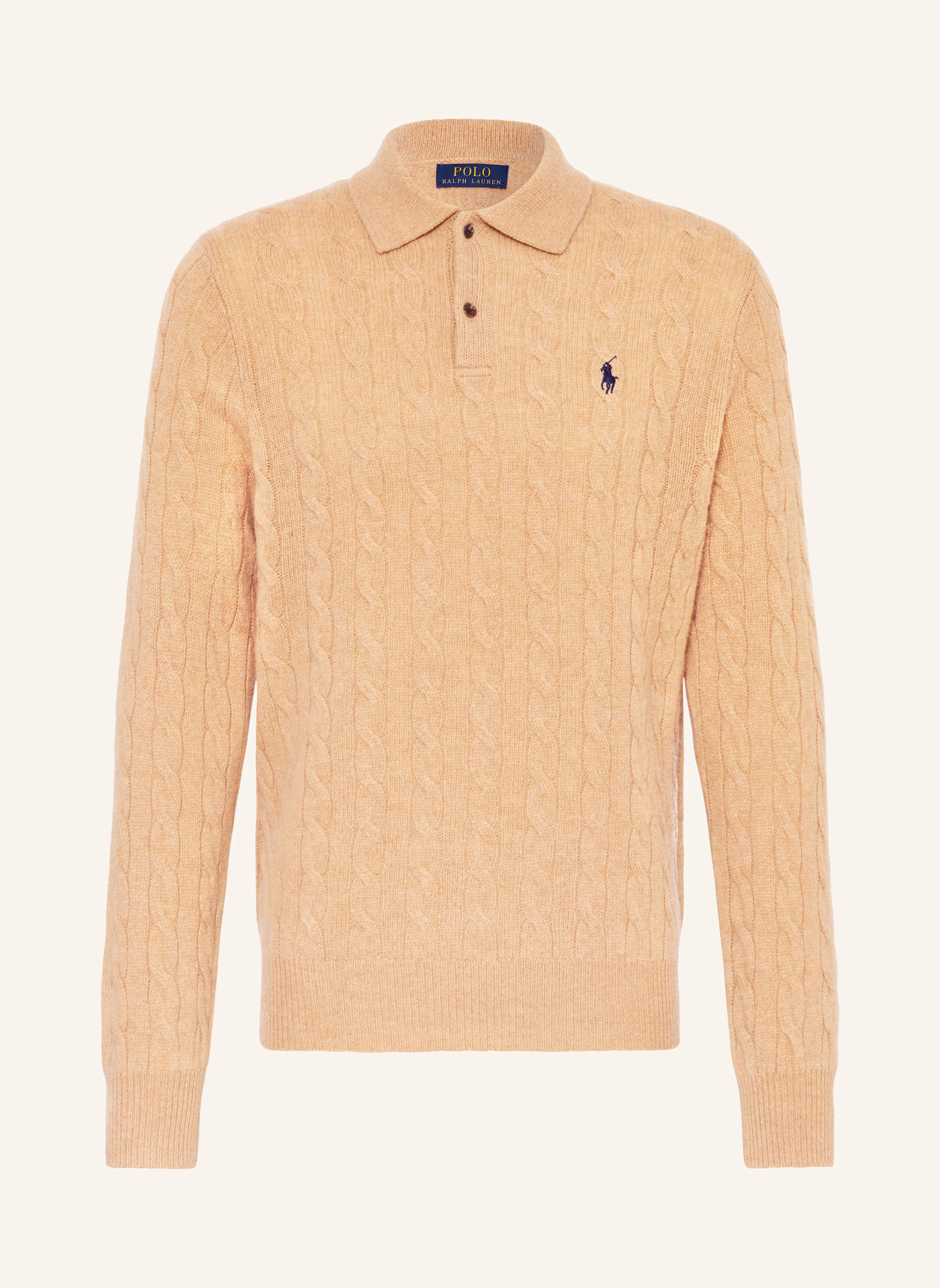 POLO RALPH LAUREN Strick-Poloshirt – CAMEL