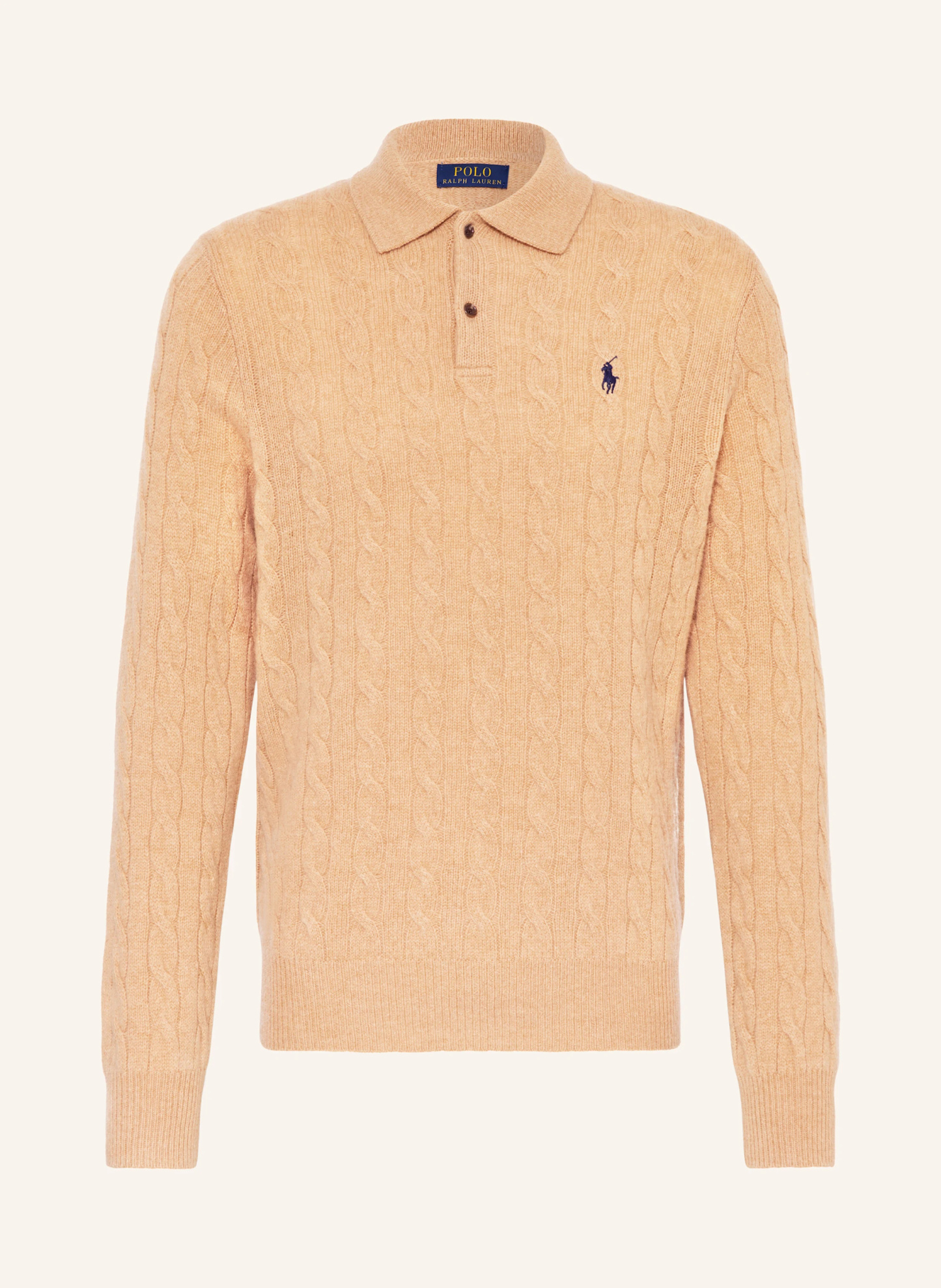 POLO RALPH LAUREN Strick-Poloshirt – CAMEL