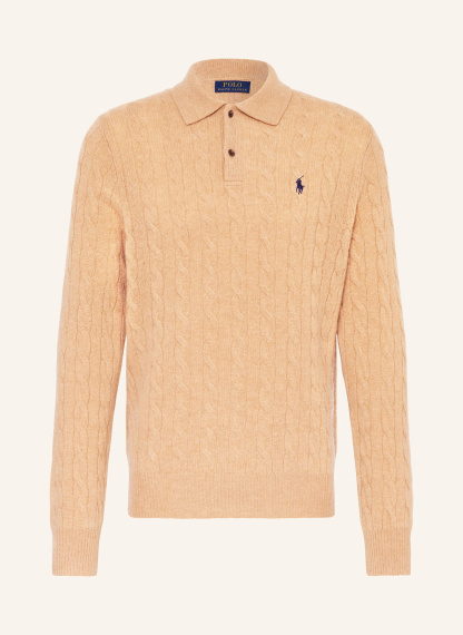 POLO RALPH LAUREN Strick-Poloshirt – CAMEL