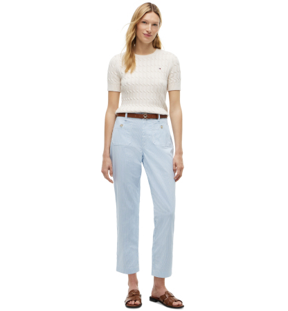 Tommy Hilfiger Damen-Twill-Chinohose mit aufgesetzten Taschen – Classic Ithaca Flag