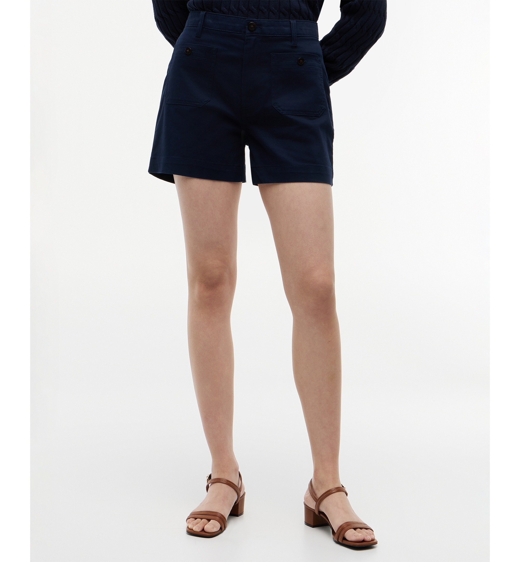 Tommy Hilfiger Women's Twill Patch Pocket Shorts - Dark Night Navy