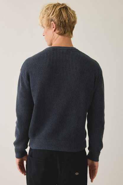 UO Acid Wash Crew Neck Sweater - Black