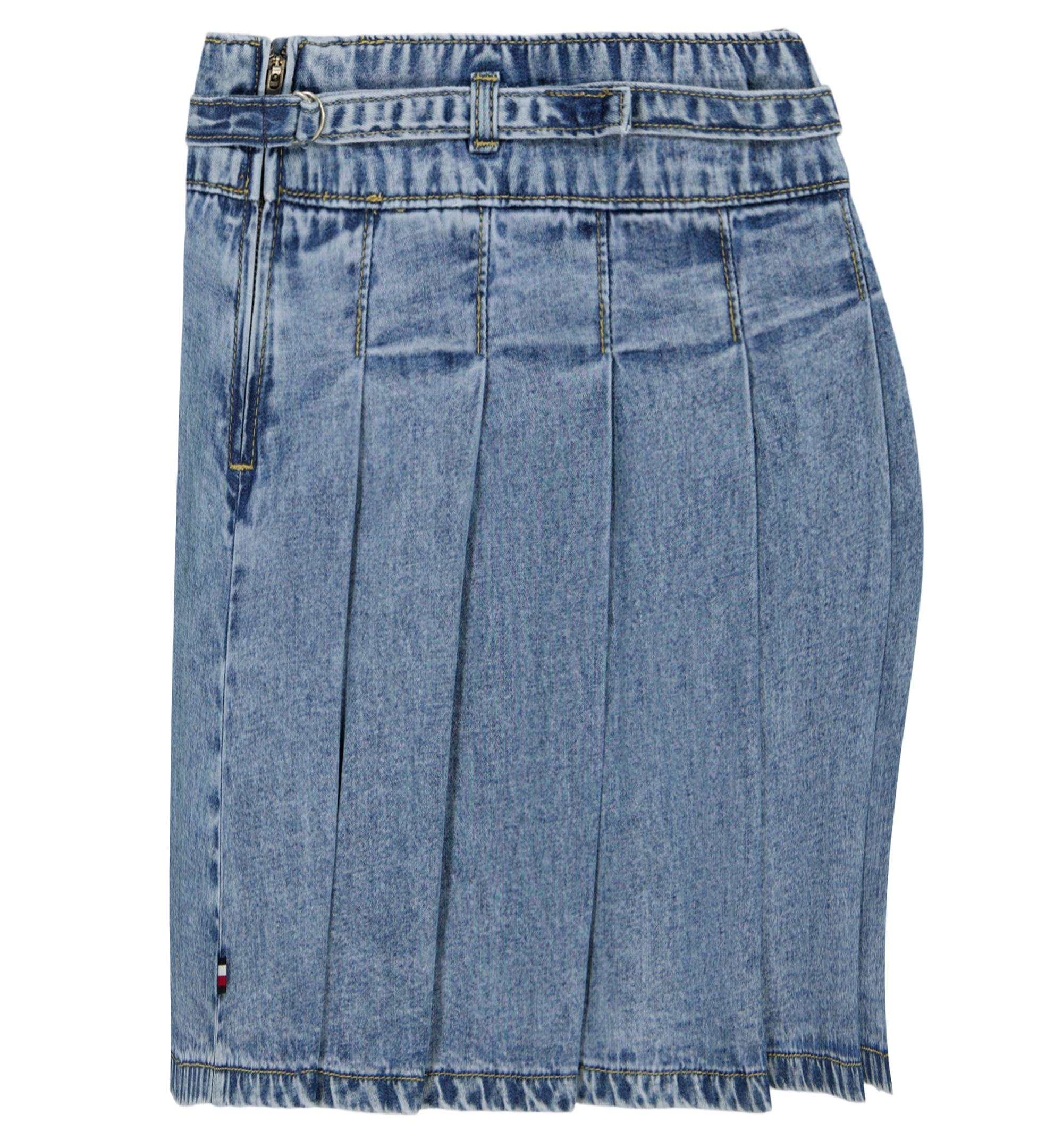 Tommy Hilfiger Girls' 7-16 Denim Pleated Skirt - Lexington Wash
