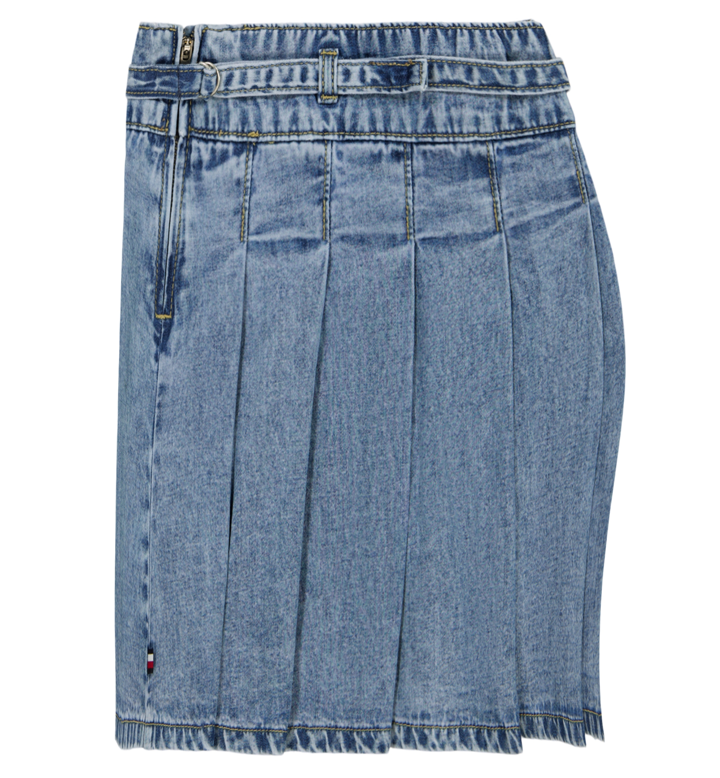 Tommy Hilfiger Girls' 7-16 Denim Pleated Skirt - Lexington Wash
