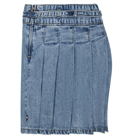 Tommy Hilfiger Girls' 7-16 Denim Pleated Skirt - Lexington Wash