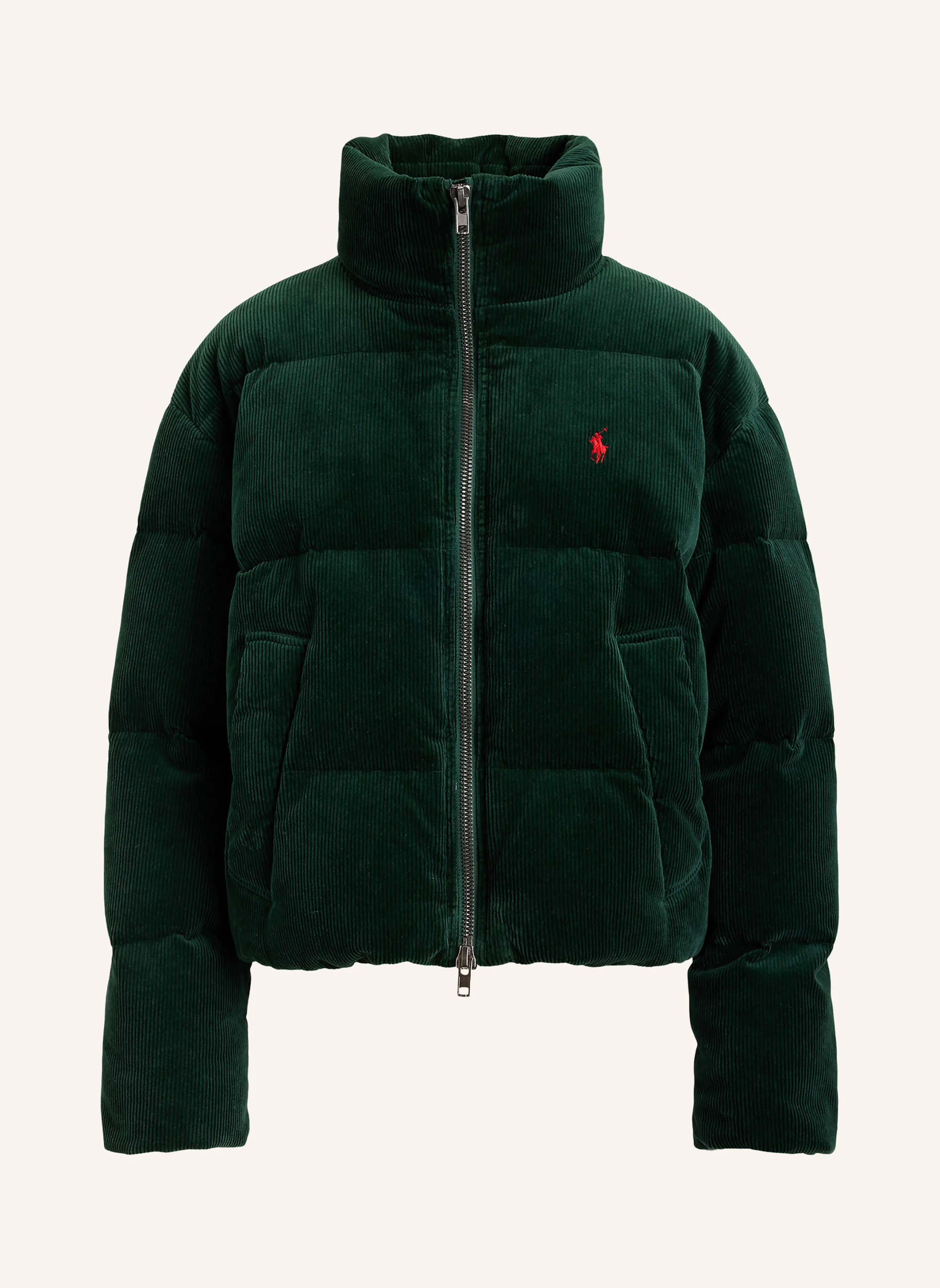 POLO RALPH LAUREN Daunenjacke aus Cord – DUNKELGRÜN