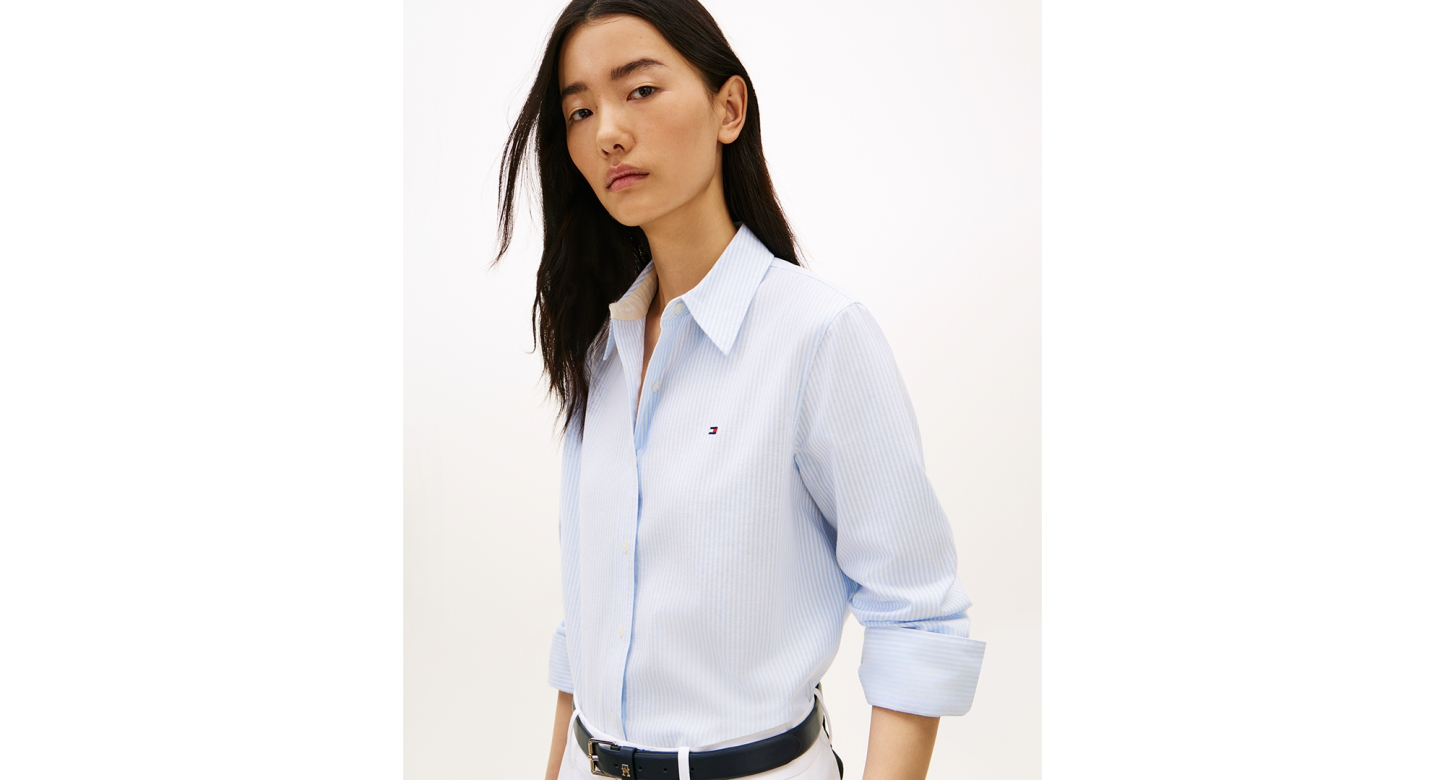 Tommy Hilfiger Women's Long-Sleeve Oxford Shirt - Blue