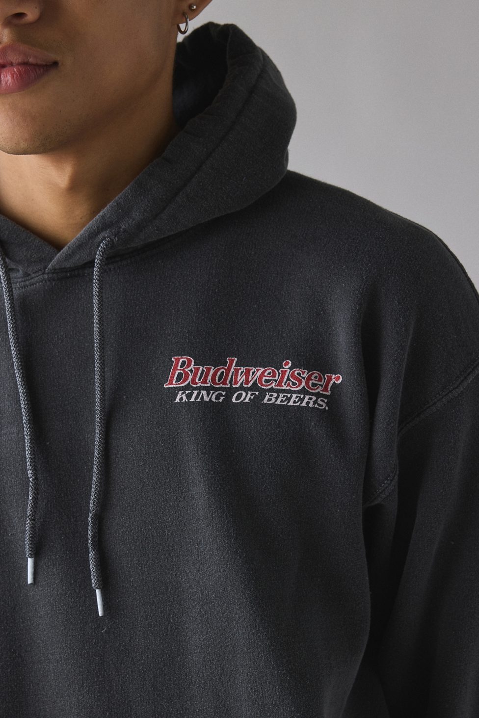 Budweiser Clydesdale Graphic Hoodie Sweatshirt - Washed Black