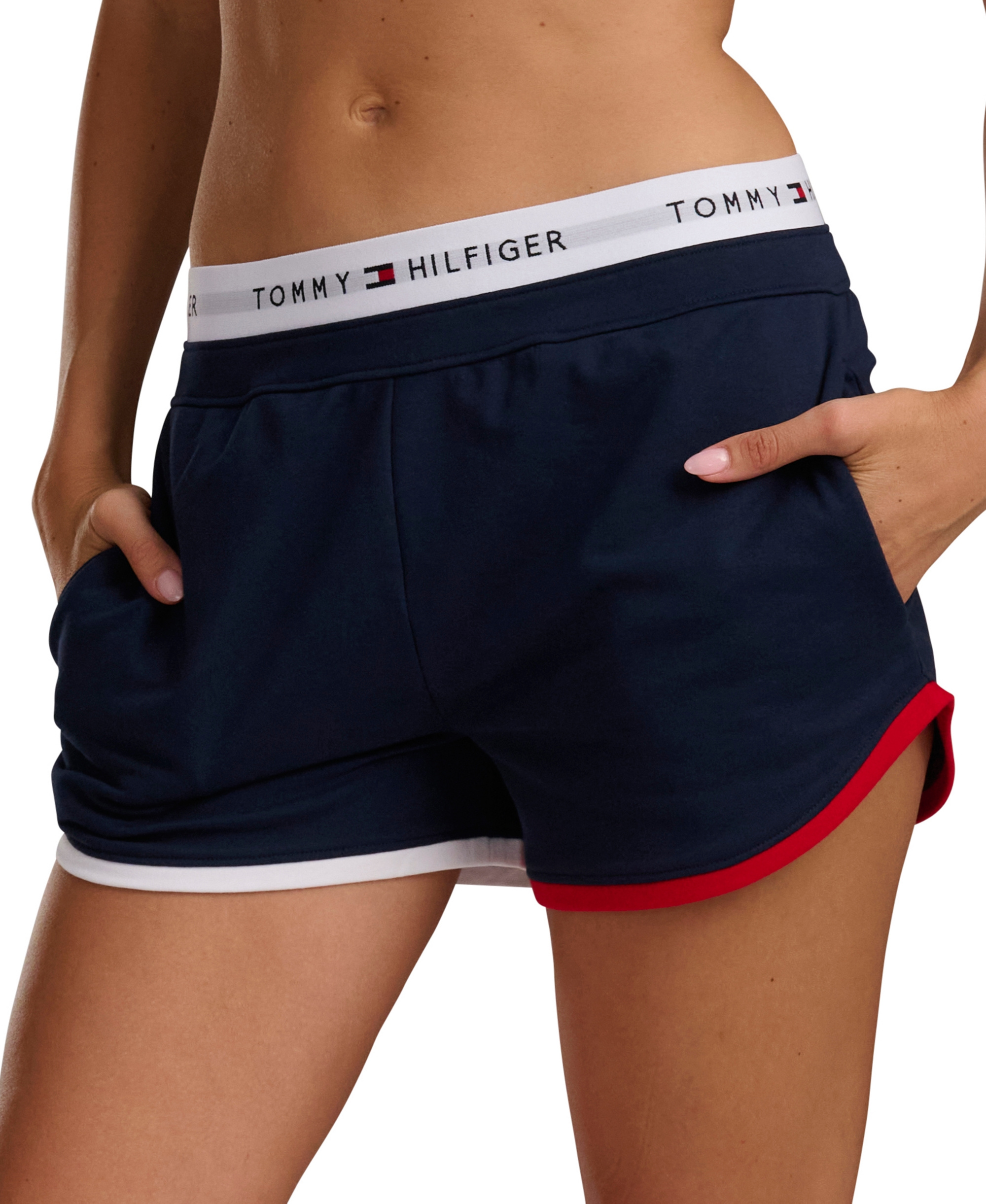Tommy Hilfiger Women's Mid-Rise French Terry Boxer Shorts, 3" Inseam - Sky Captain