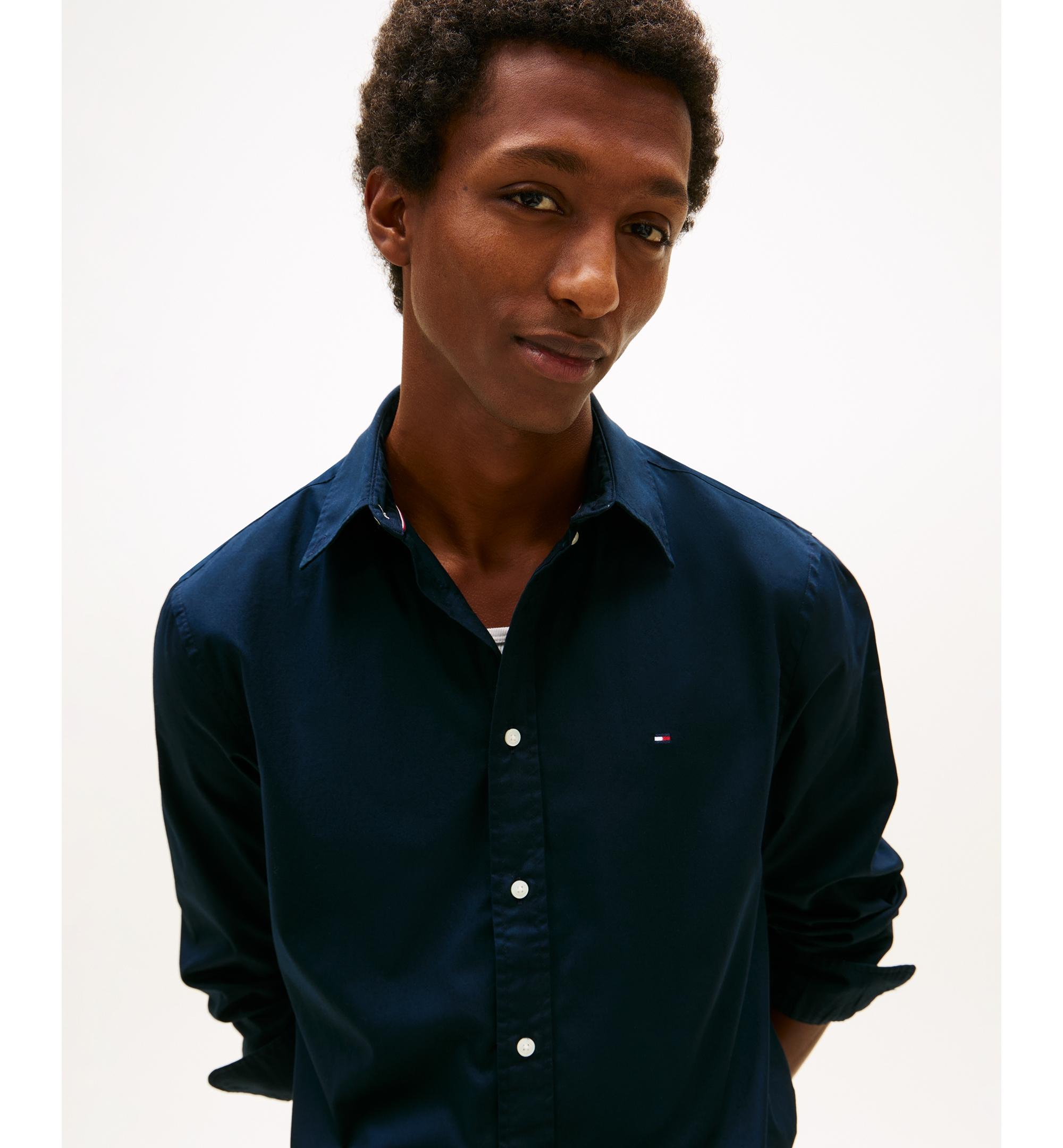 Tommy Hilfiger Men's Regular-Fit Stretch Poplin Button-Down Shirt - Desert Sky