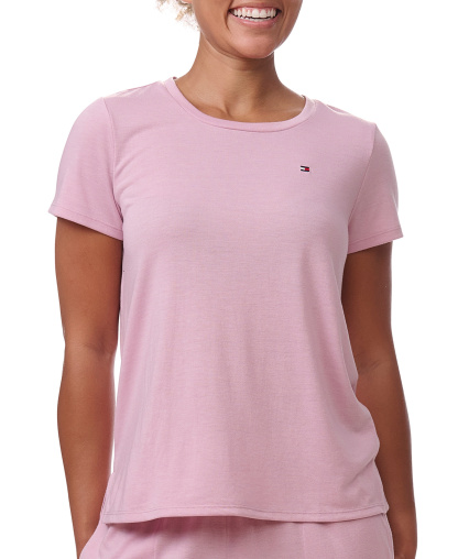 Tommy Hilfiger Women's Short-Sleeve Crewneck Sleep Tee - Breezy Orchid