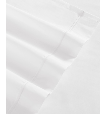 Tommy Hilfiger Solid 200-Thread Count Hem Stripe Cotton Percale Sheet Set - White