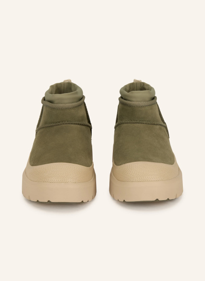 UGG Plateau-Boots CLASSIC ULTRA MINI WEATHER HYBRID – OLIV / BEIGE