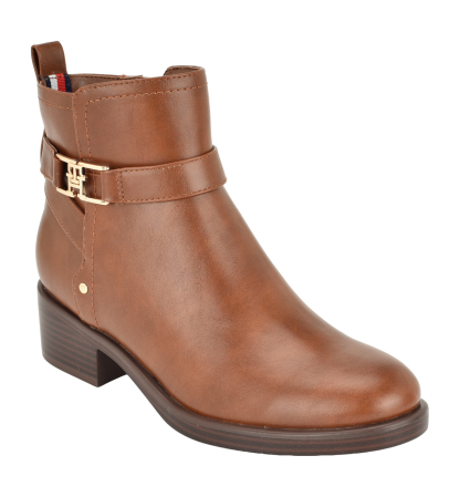 Tommy Hilfiger Women's Idala Ornamented Side Zip Booties - Medium Brown