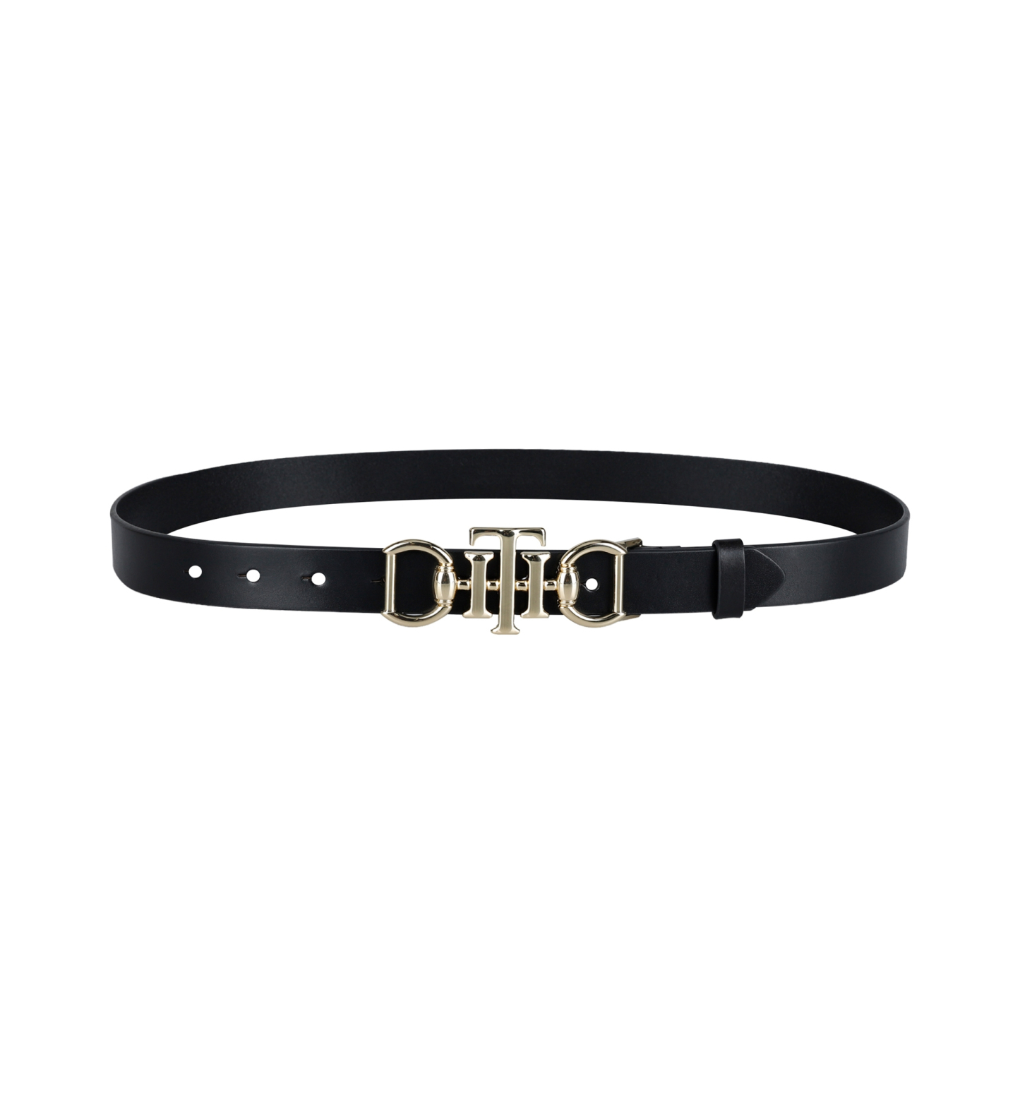 Tommy Hilfiger Women's Skinny Double Ended Horsebit Buckle Dress Casual Belt - Black