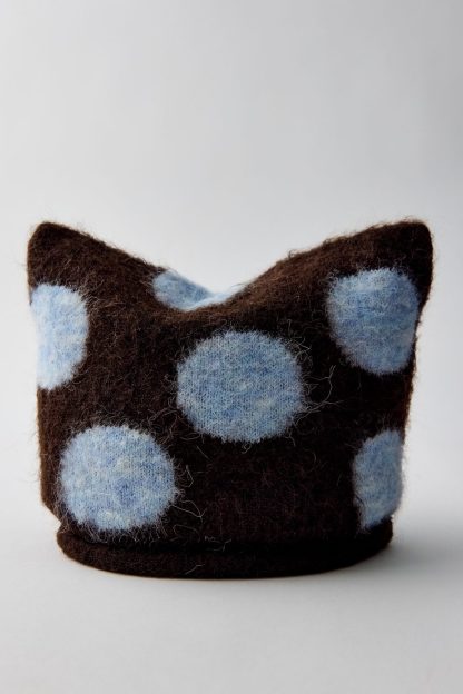 Mylo Polka Dot Square Beanie - Chocolate