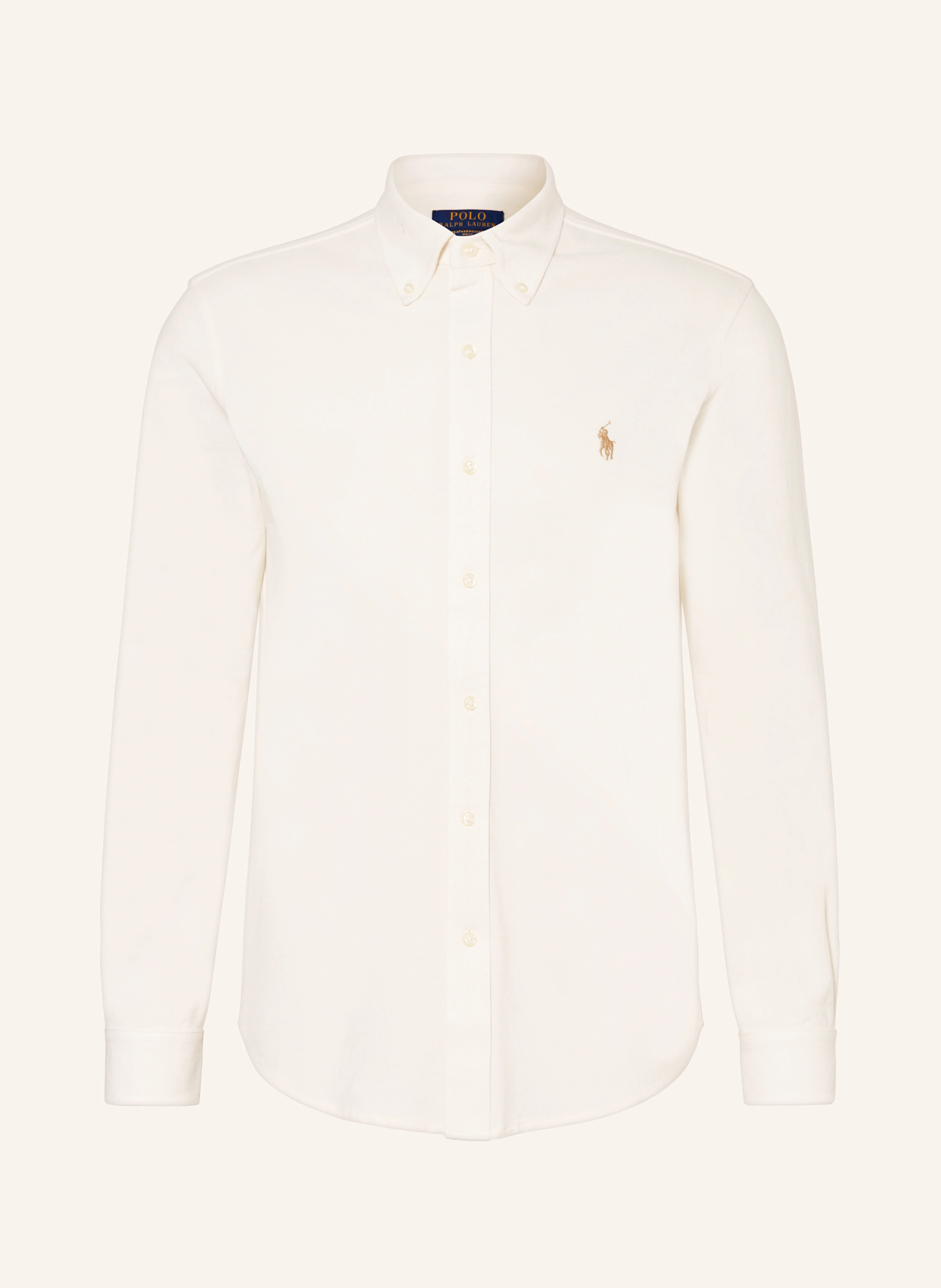 POLO RALPH LAUREN Piqué-Hemd Custom Fit – ECRU
