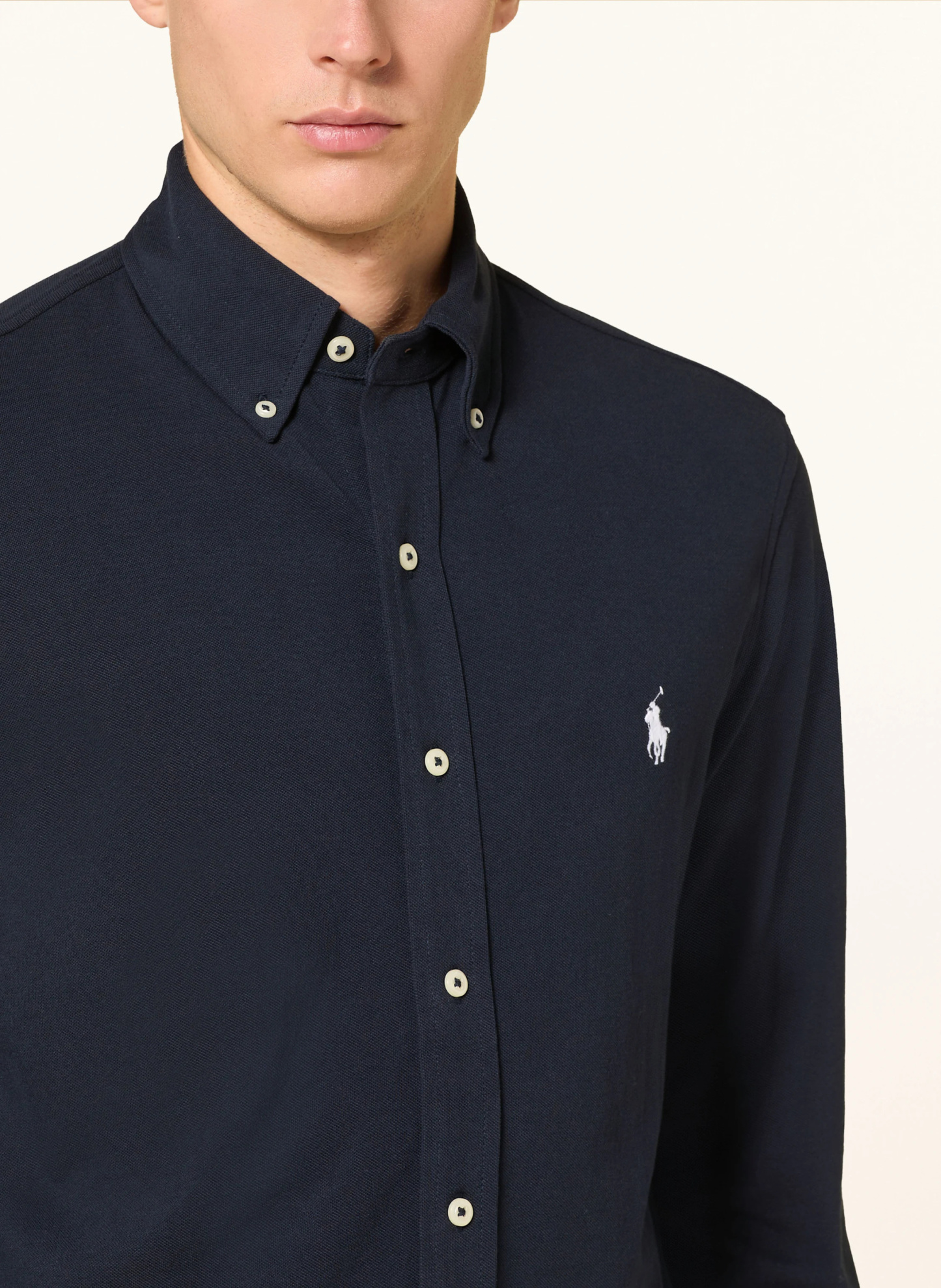 POLO RALPH LAUREN Piqué-Hemd Custom Fit – DUNKELBLAU