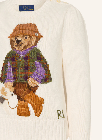 POLO RALPH LAUREN Pullover – WEISS / BRAUN / OLIV